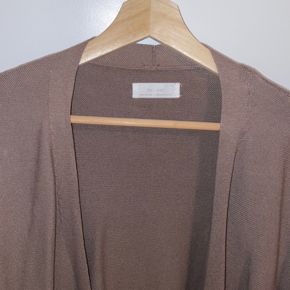 OAK + FORT Knit Cardigan - S, Taupe
